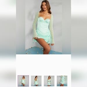 Mint Green Satin Dress NWT